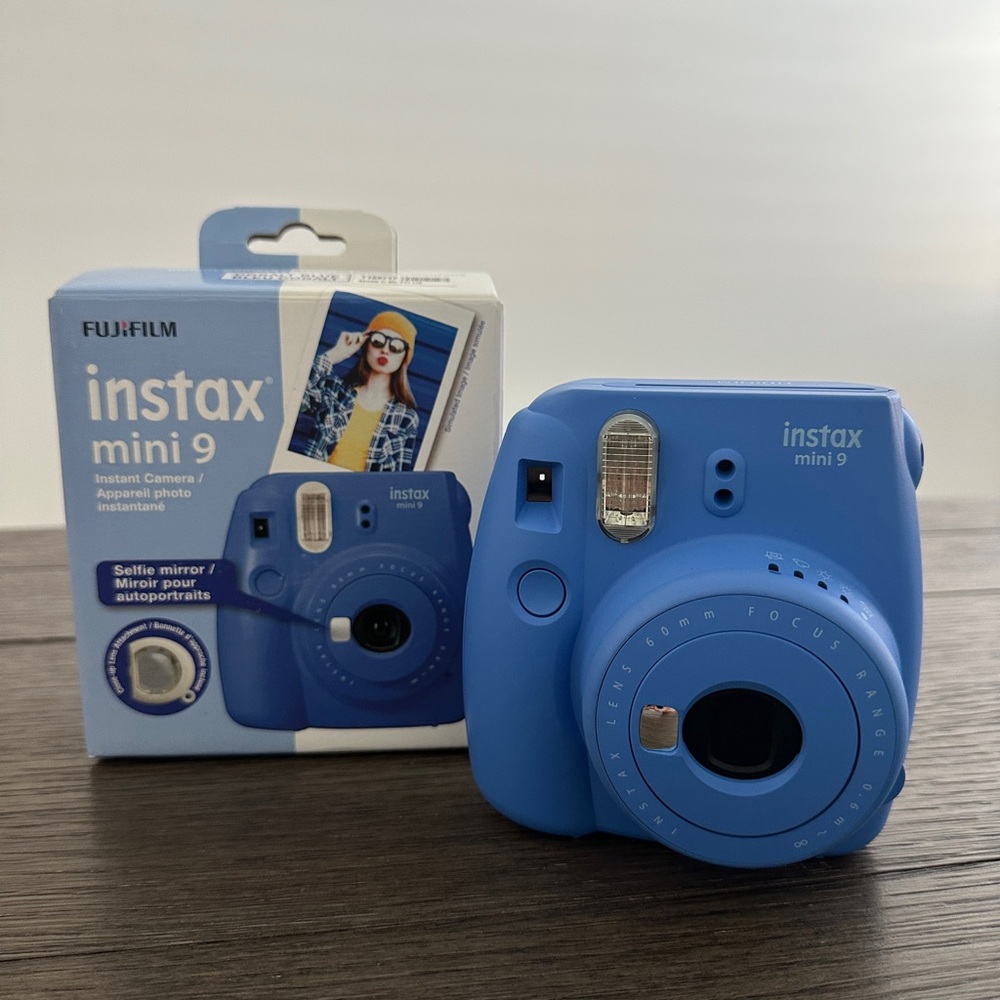 Fujifilm Blue Instax Mini 9 Film Camera with Instant Print